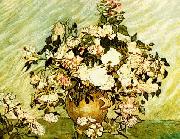 Vincent Van Gogh Pink and White Roses oil painting artist